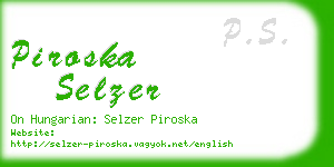 piroska selzer business card